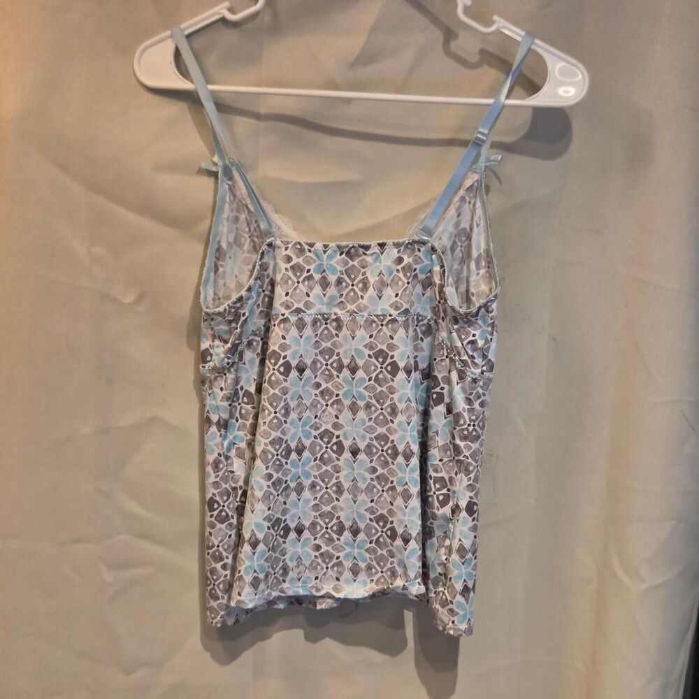 Y2K Lace-Trimmed Printed Cami - Size Large delicate  softgirl dollette pin up - Picture 6 of 7